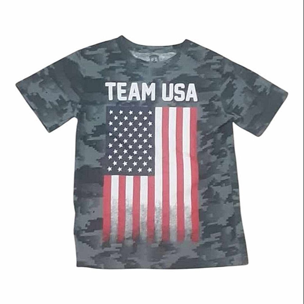 Eleven Vs 11 Team USA Kids Camo T-Shirt - Gray